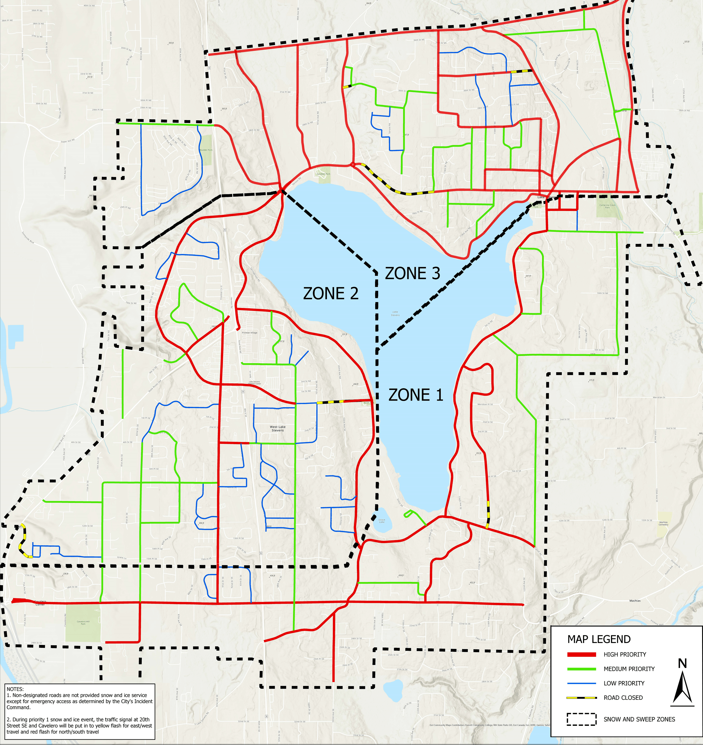Lake Stevens Public Works Snow Plow Routes