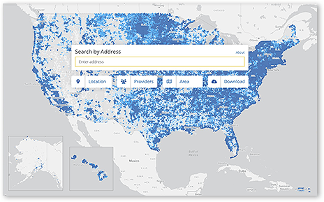 National broadband map input