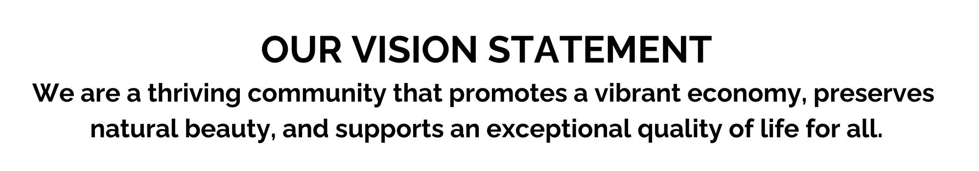 Image contains the City's vision statement