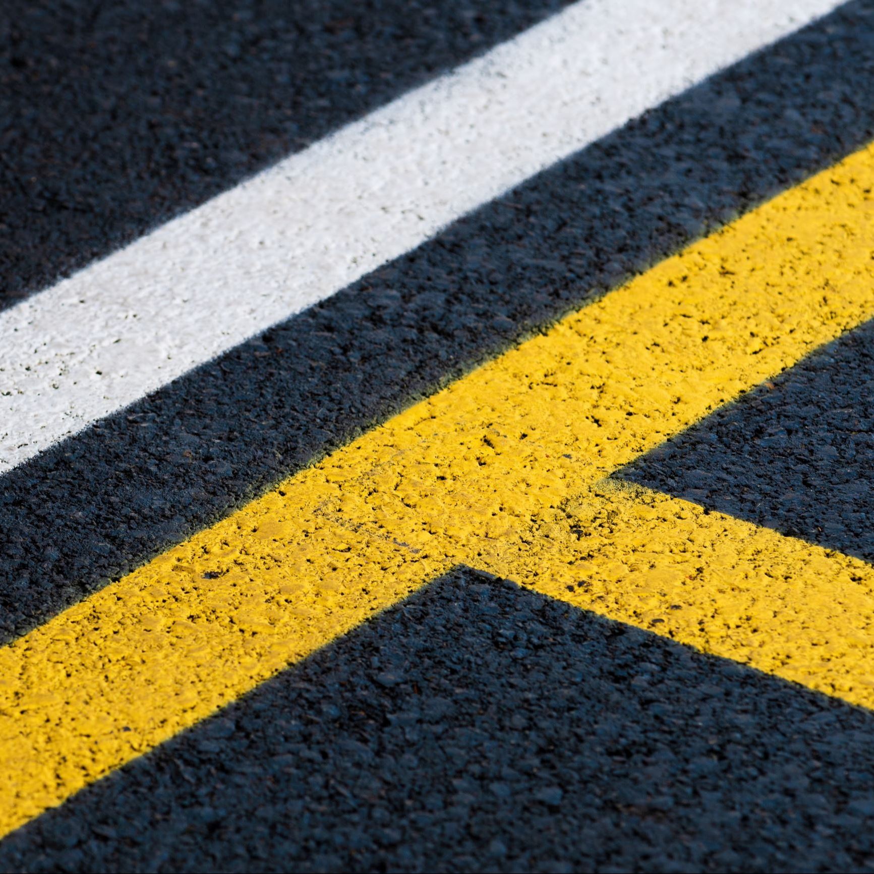 Painted parking lot lines