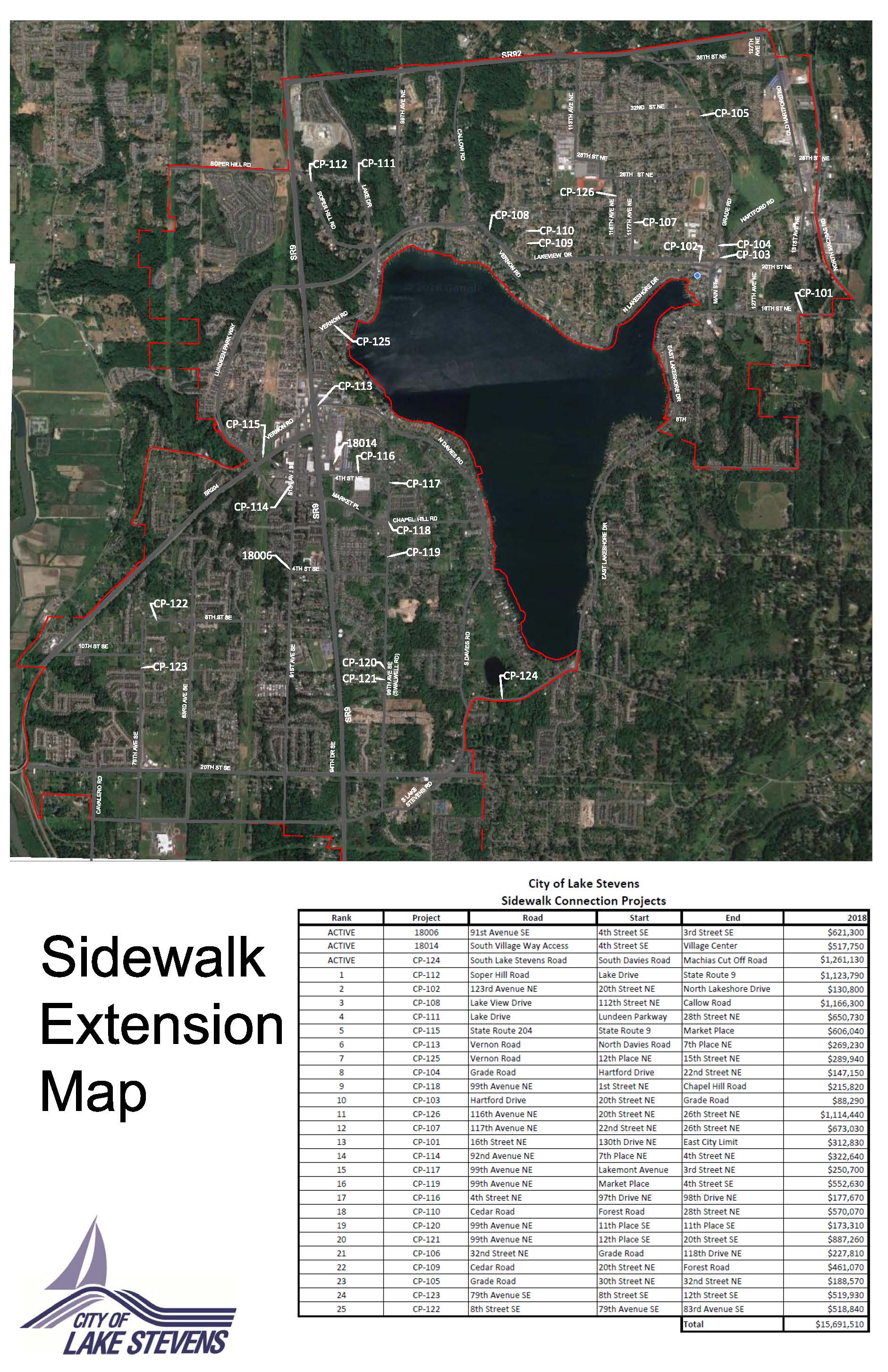 Sidewalk Extension Map - Final