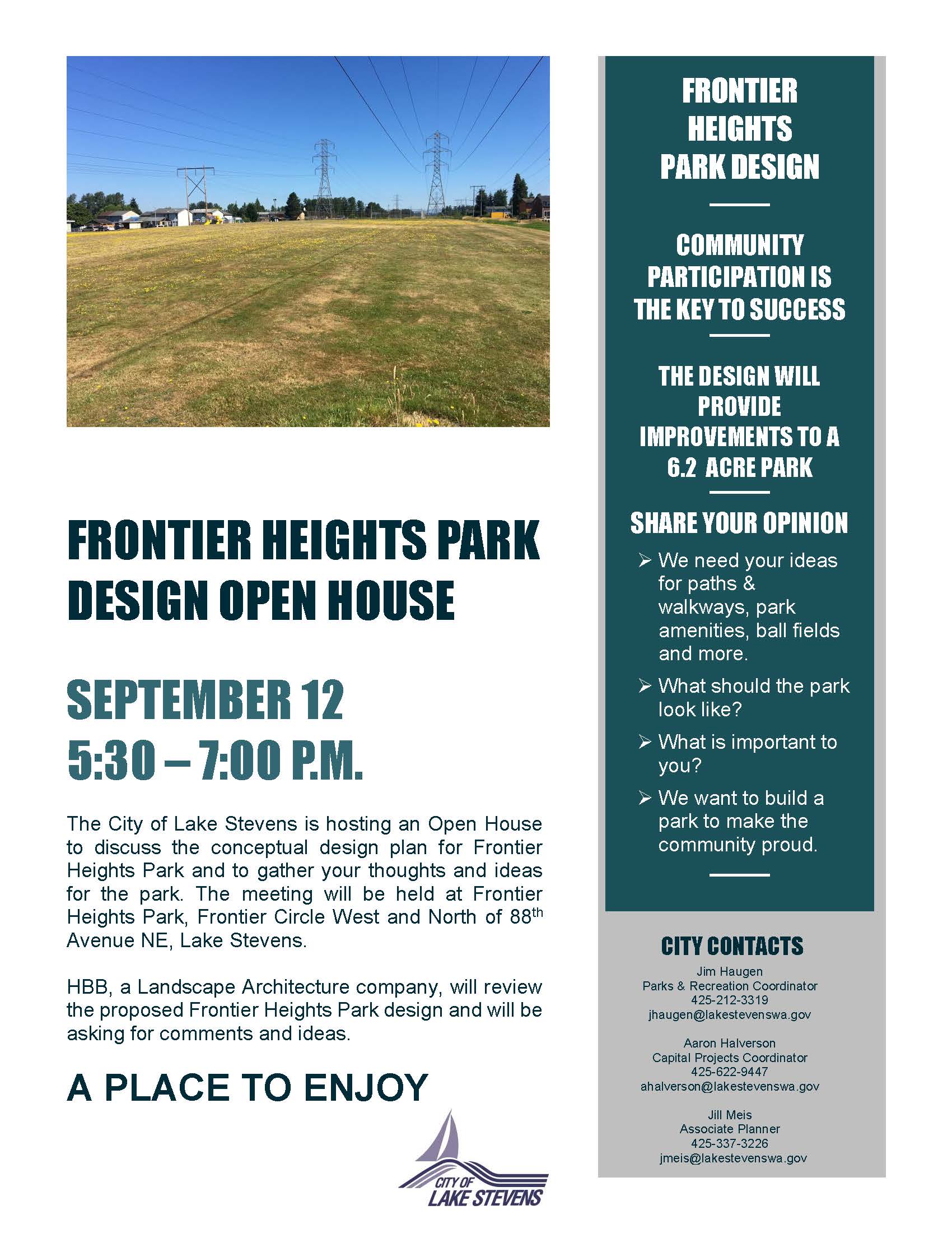 Frontier Heights Park Open House Meeting 9 12 18