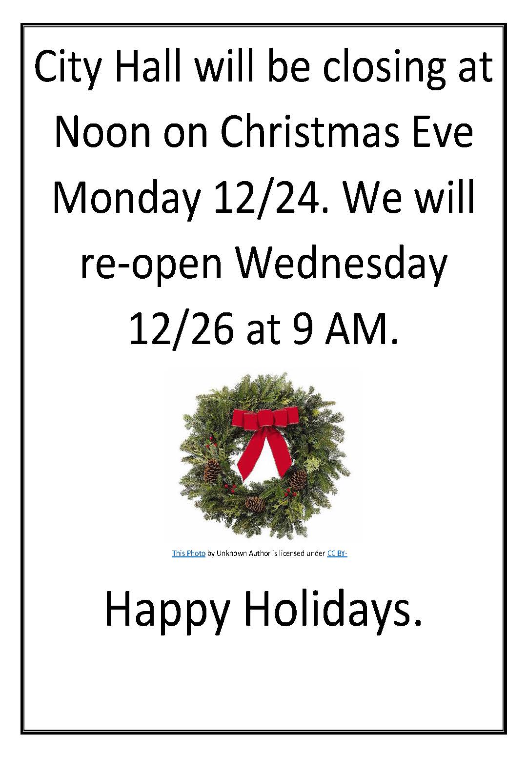 Holiday Closure