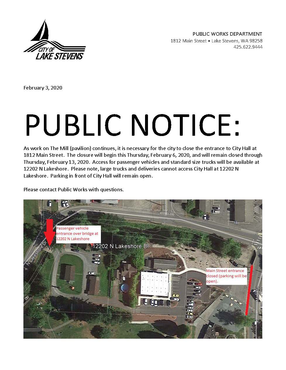 City Hall entrance closure