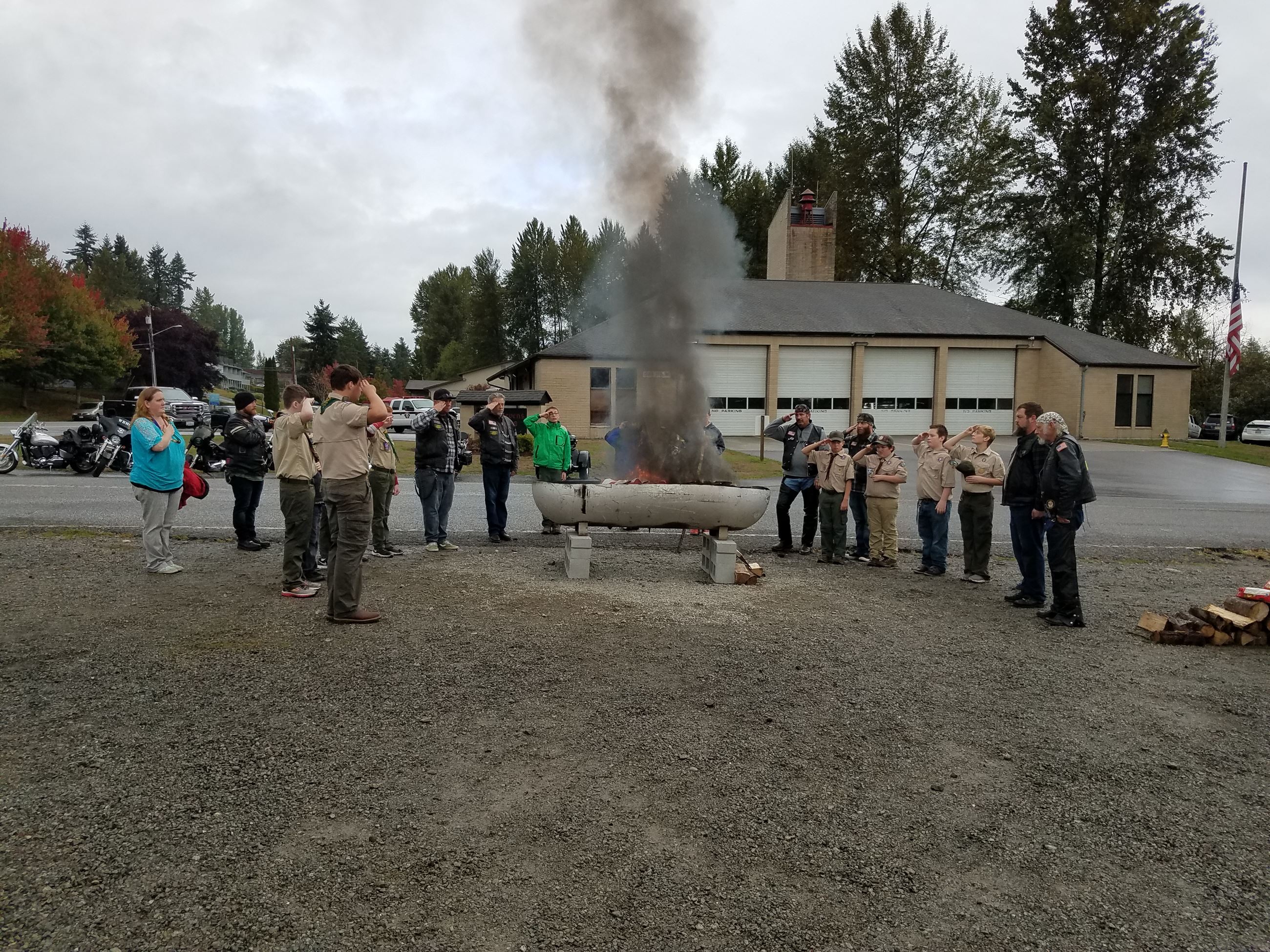 Boys Scouts Troop 42 Flag Retirement Ceremony