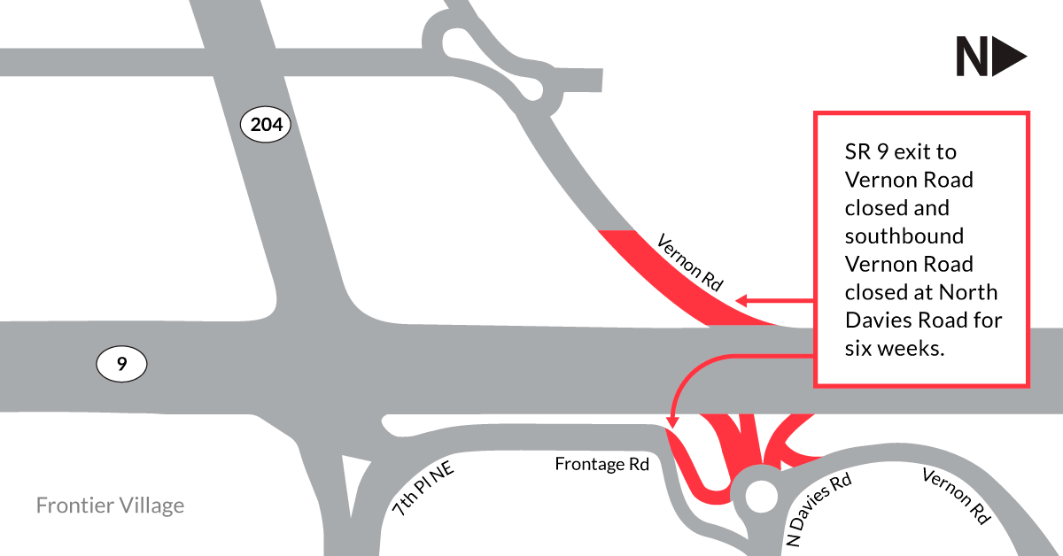 Vernon Road at North Davies Road closure map starting May 8, 2023