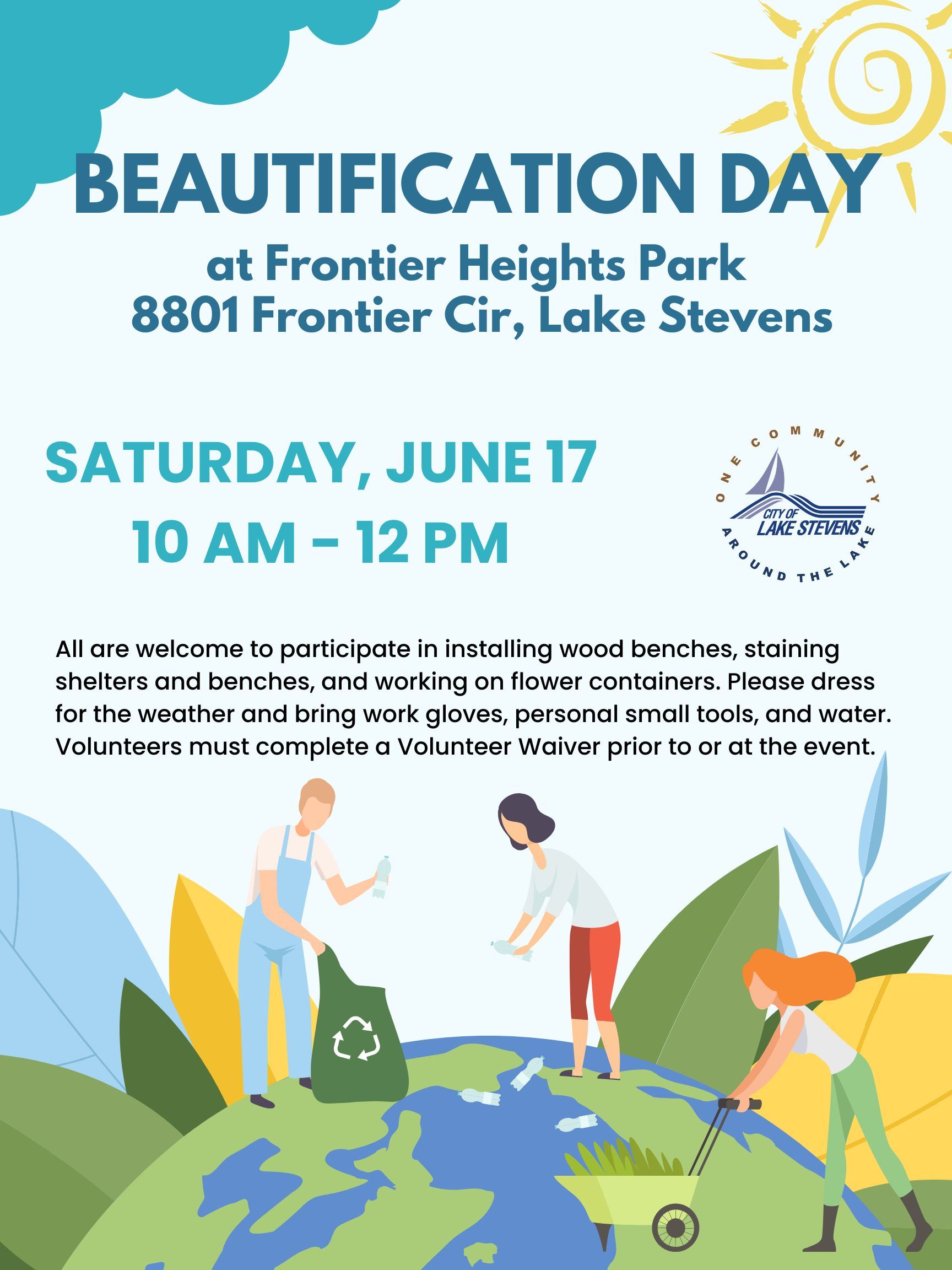 volunteer park day at Frontier Heights poster