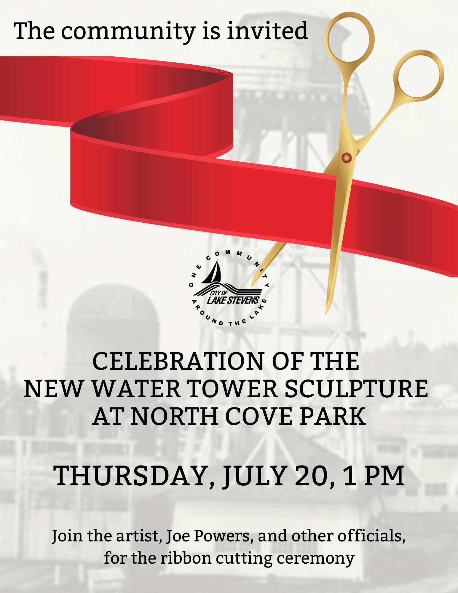 Water Tower Ribbon Cutting Ceremony flyer