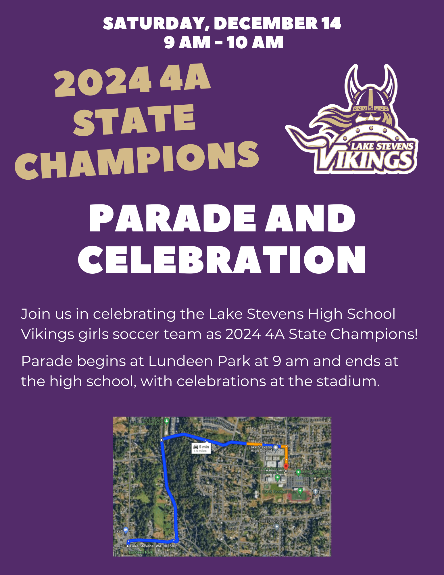 LSHS Football 2023 parade information flyer 8.5 x 11