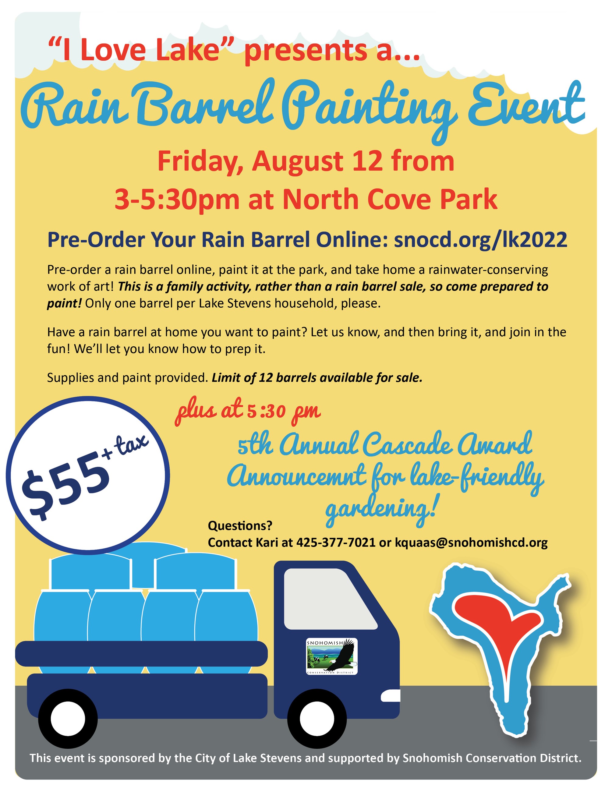 Snohomish Conservation District rain barrel painting event 